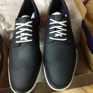 Cole Haan Men's Grand Evolution Dark Navy Leather Wingtip Oxford Shoes 11.5M NIB